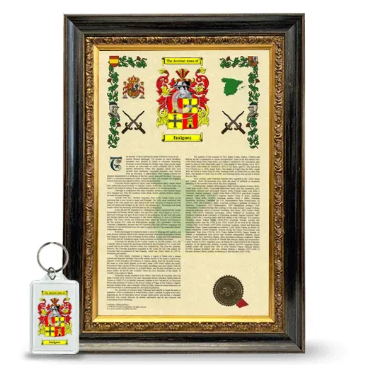 Enriguez Framed Armorial History and Keychain - Heirloom