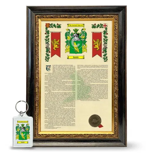 Entick Framed Armorial History and Keychain - Heirloom