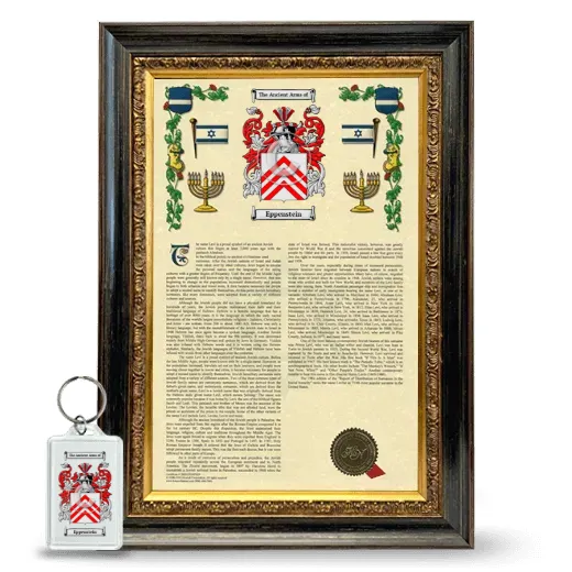 Eppenstein Framed Armorial History and Keychain - Heirloom