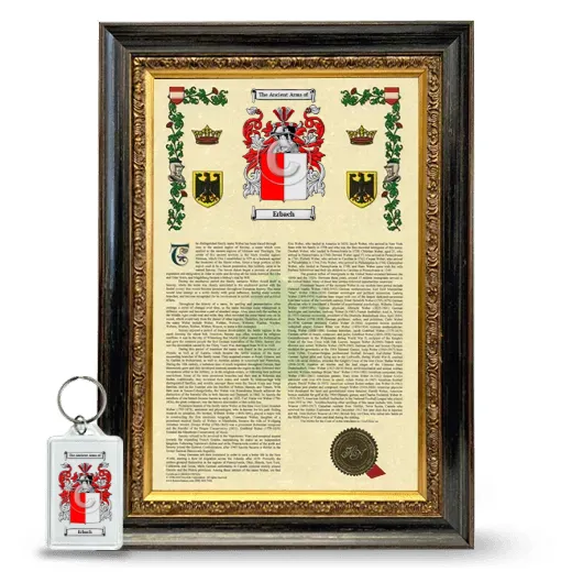 Erbach Framed Armorial History and Keychain - Heirloom
