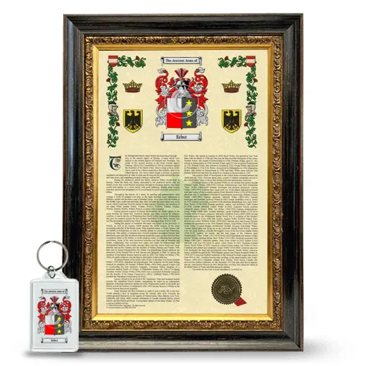 Erbst Framed Armorial History and Keychain - Heirloom