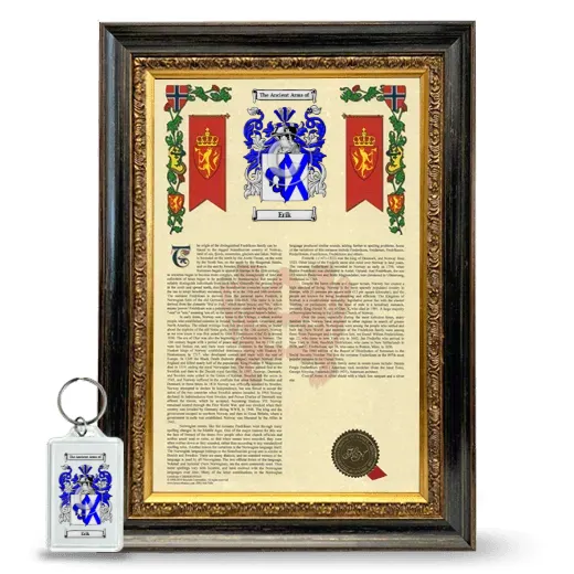 Erik Framed Armorial History and Keychain - Heirloom