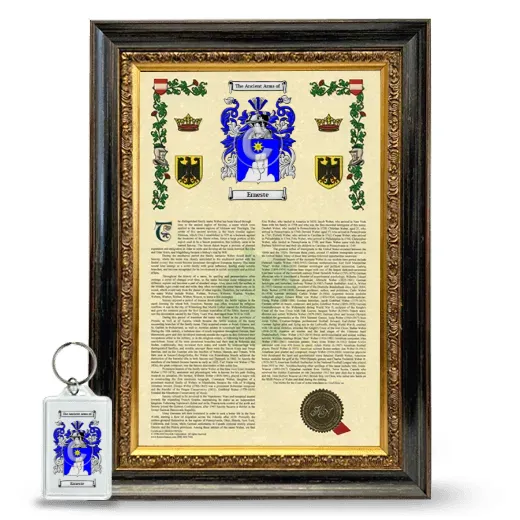 Erneste Framed Armorial History and Keychain - Heirloom