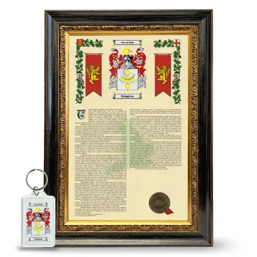 Esington Framed Armorial History and Keychain - Heirloom