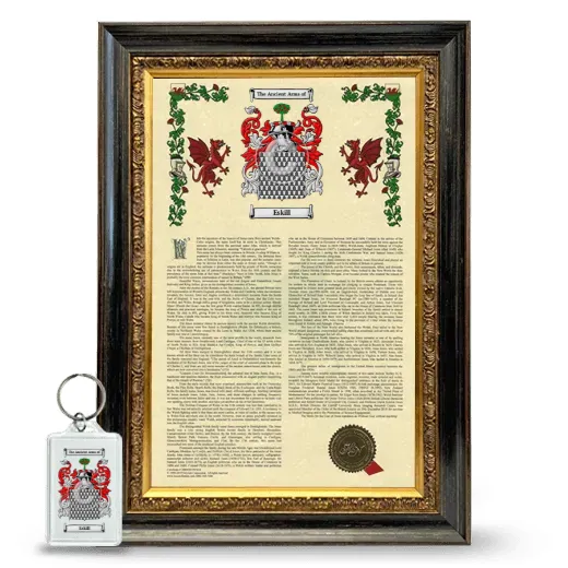 Eskill Framed Armorial History and Keychain - Heirloom