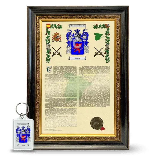 Espey Framed Armorial History and Keychain - Heirloom