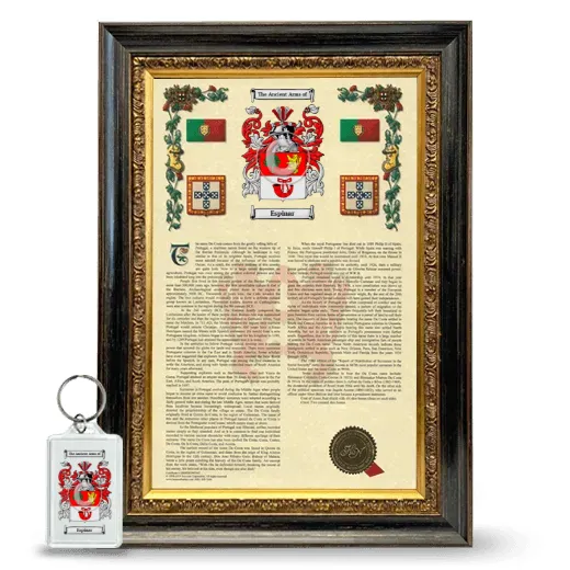Espinar Framed Armorial History and Keychain - Heirloom