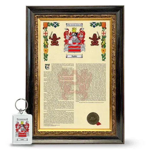 Espley Framed Armorial History and Keychain - Heirloom