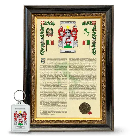 Esposti Framed Armorial History and Keychain - Heirloom