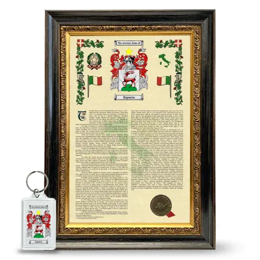 Esposto Framed Armorial History and Keychain - Heirloom