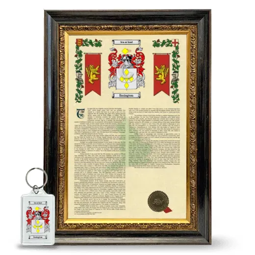 Essington Framed Armorial History and Keychain - Heirloom
