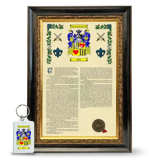 Estu Framed Armorial History and Keychain - Heirloom
