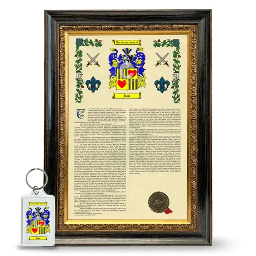 Etou Framed Armorial History and Keychain - Heirloom