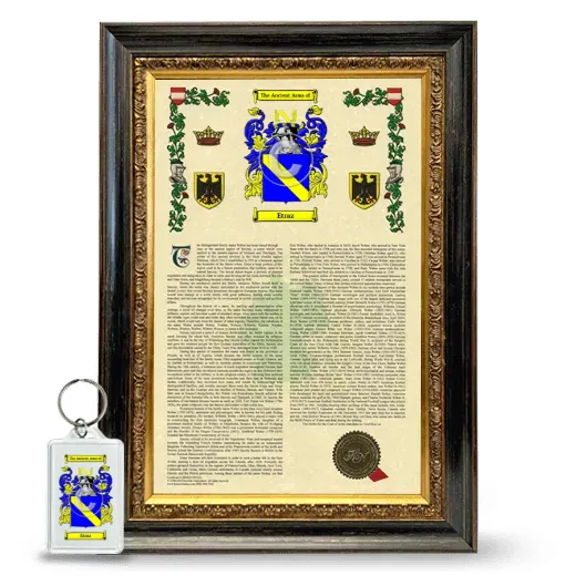 Etraz Framed Armorial History and Keychain - Heirloom