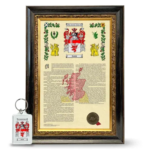 Etrick Framed Armorial History and Keychain - Heirloom