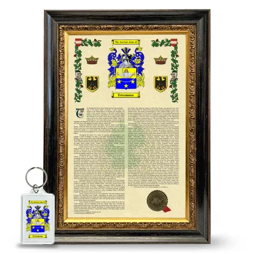 Eversmann Framed Armorial History and Keychain - Heirloom