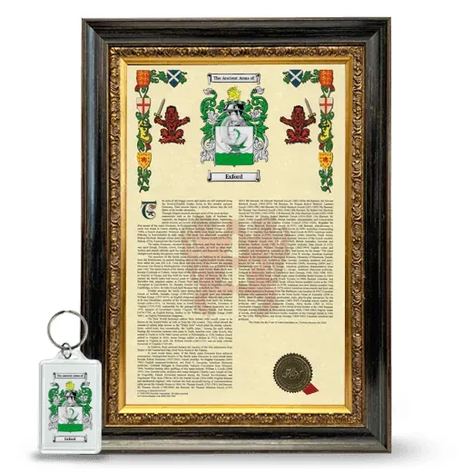 Exford Framed Armorial History and Keychain - Heirloom