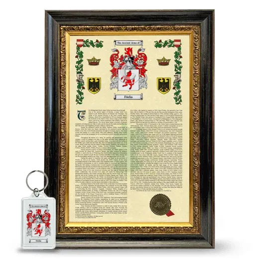 Füchs Framed Armorial History and Keychain - Heirloom