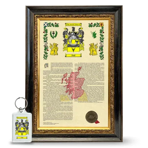 Faal Framed Armorial History and Keychain - Heirloom