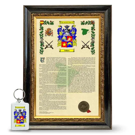 Fabres Framed Armorial History and Keychain - Heirloom