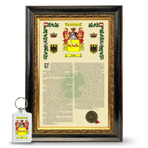Falan Framed Armorial History and Keychain - Heirloom