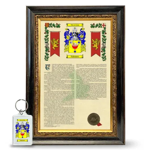 Falconers Framed Armorial History and Keychain - Heirloom