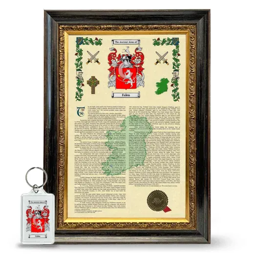 Falen Framed Armorial History and Keychain - Heirloom