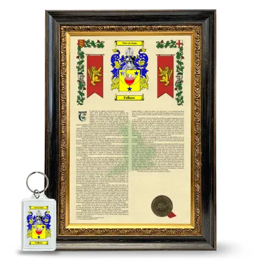 Falknor Framed Armorial History and Keychain - Heirloom