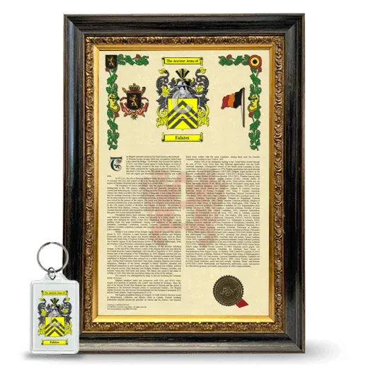 Falster Framed Armorial History and Keychain - Heirloom