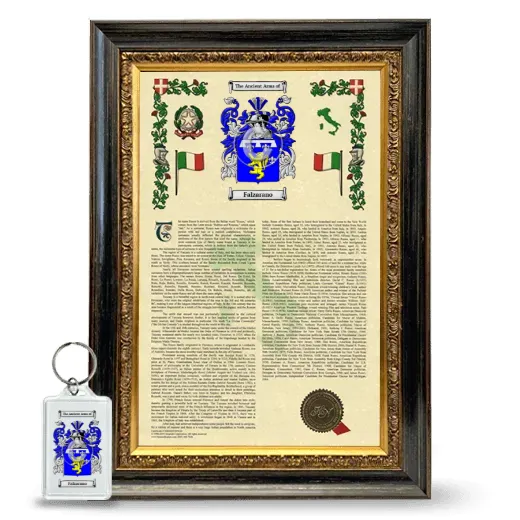 Falzarano Framed Armorial History and Keychain - Heirloom