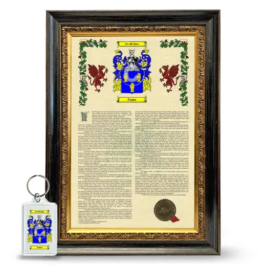 Fanes Framed Armorial History and Keychain - Heirloom