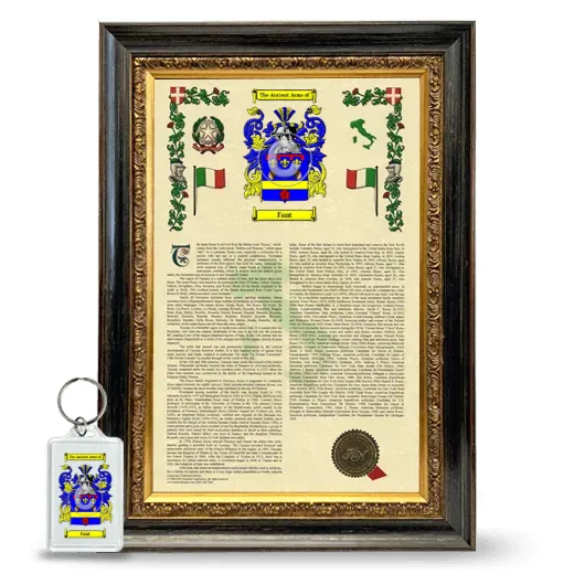 Fant Framed Armorial History and Keychain - Heirloom
