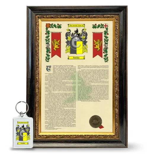 Farelay Framed Armorial History and Keychain - Heirloom