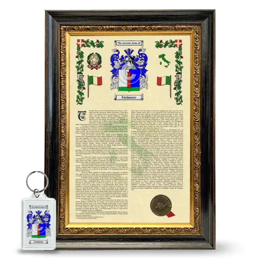 Farinazzo Framed Armorial History and Keychain - Heirloom