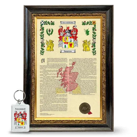 Farqerson Framed Armorial History and Keychain - Heirloom
