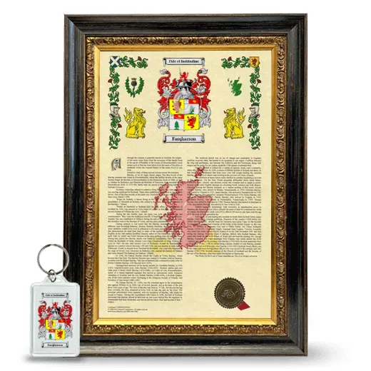 Farqharson Framed Armorial History and Keychain - Heirloom