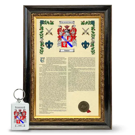 Faurre Framed Armorial History and Keychain - Heirloom