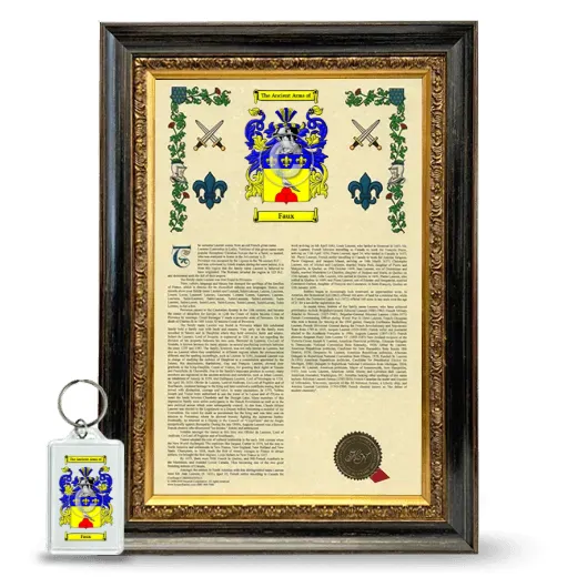 Faux Framed Armorial History and Keychain - Heirloom