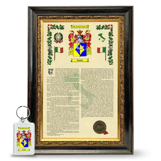 Fazzia Framed Armorial History and Keychain - Heirloom