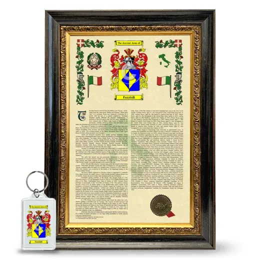 Fazziuli Framed Armorial History and Keychain - Heirloom