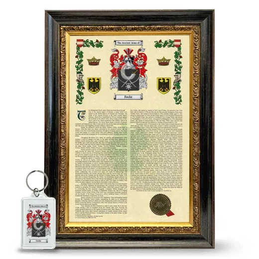 Fecht Framed Armorial History and Keychain - Heirloom