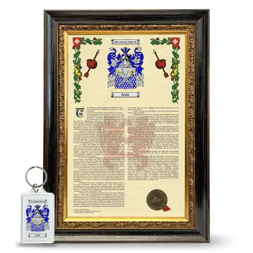 Fecht Framed Armorial History and Keychain - Heirloom