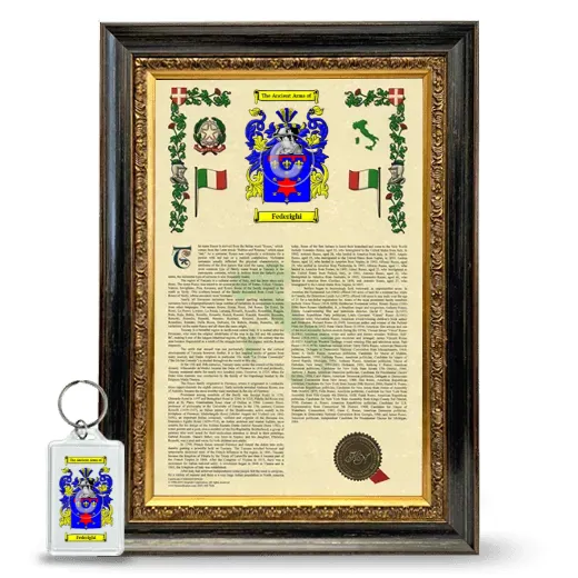 Federighi Framed Armorial History and Keychain - Heirloom