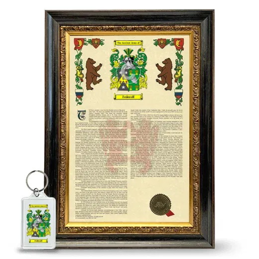 Federoff Framed Armorial History and Keychain - Heirloom