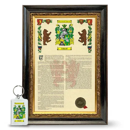 Fedoroff Framed Armorial History and Keychain - Heirloom