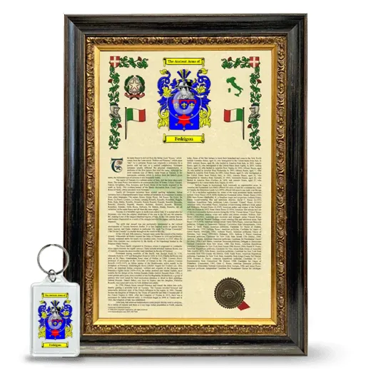 Fedrigon Framed Armorial History and Keychain - Heirloom