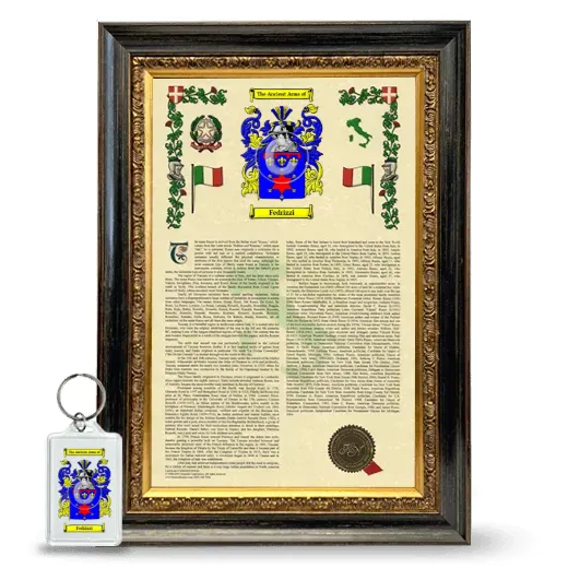 Fedrizzi Framed Armorial History and Keychain - Heirloom