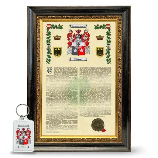 Feldman Framed Armorial History and Keychain - Heirloom