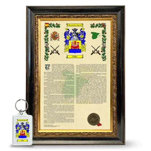 Felice Framed Armorial History and Keychain - Heirloom