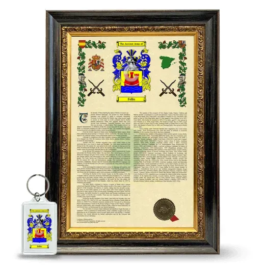Feliu Framed Armorial History and Keychain - Heirloom